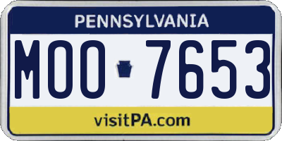 PA license plate MOO7653