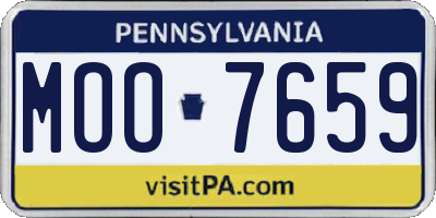PA license plate MOO7659