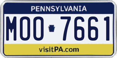 PA license plate MOO7661