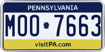 PA license plate MOO7663