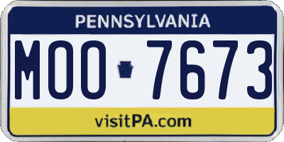 PA license plate MOO7673