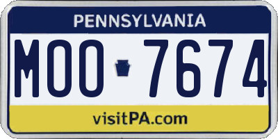 PA license plate MOO7674