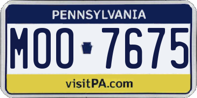 PA license plate MOO7675