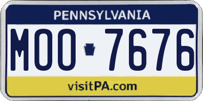 PA license plate MOO7676