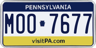 PA license plate MOO7677
