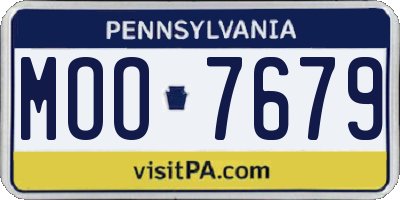 PA license plate MOO7679