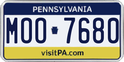 PA license plate MOO7680