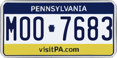 PA license plate MOO7683