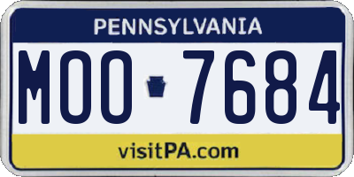 PA license plate MOO7684
