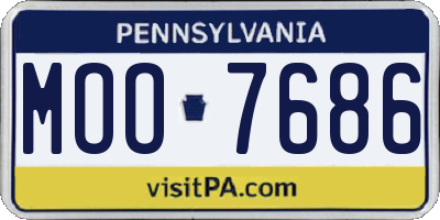 PA license plate MOO7686