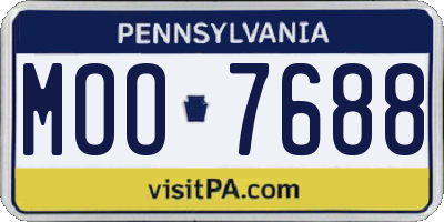 PA license plate MOO7688