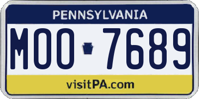 PA license plate MOO7689