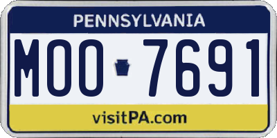 PA license plate MOO7691