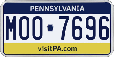 PA license plate MOO7696