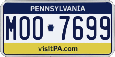 PA license plate MOO7699