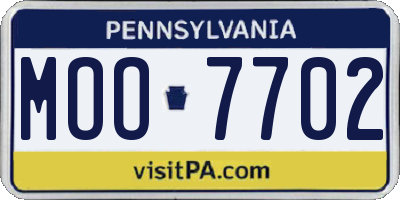 PA license plate MOO7702