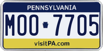 PA license plate MOO7705