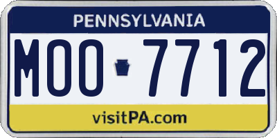 PA license plate MOO7712