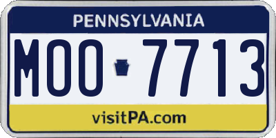 PA license plate MOO7713