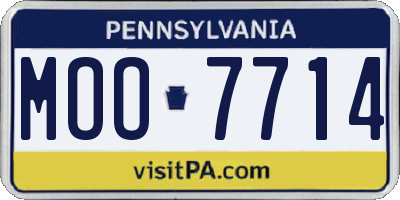 PA license plate MOO7714