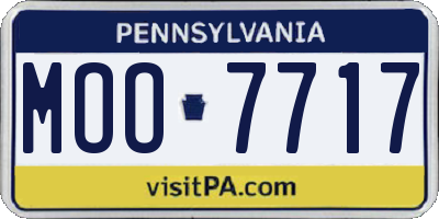 PA license plate MOO7717