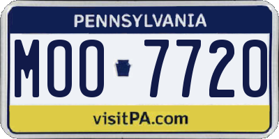 PA license plate MOO7720