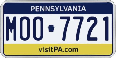 PA license plate MOO7721