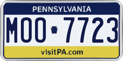 PA license plate MOO7723