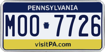 PA license plate MOO7726