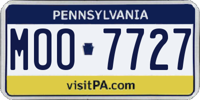 PA license plate MOO7727