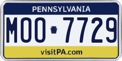 PA license plate MOO7729