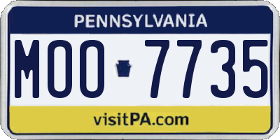 PA license plate MOO7735