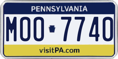 PA license plate MOO7740