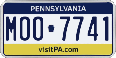PA license plate MOO7741