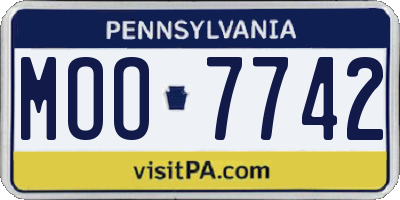 PA license plate MOO7742