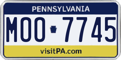 PA license plate MOO7745