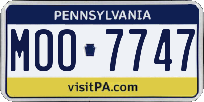 PA license plate MOO7747