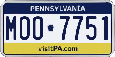 PA license plate MOO7751