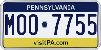 PA license plate MOO7755