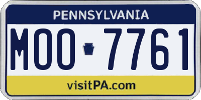 PA license plate MOO7761