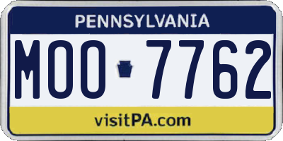 PA license plate MOO7762