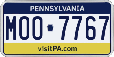 PA license plate MOO7767