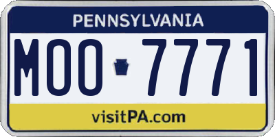 PA license plate MOO7771