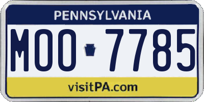 PA license plate MOO7785