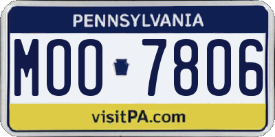 PA license plate MOO7806