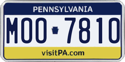 PA license plate MOO7810