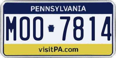 PA license plate MOO7814
