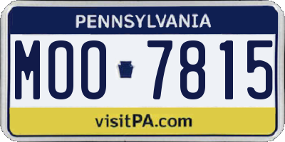 PA license plate MOO7815