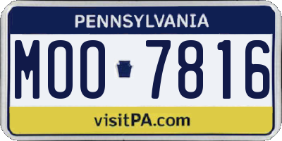 PA license plate MOO7816