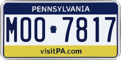 PA license plate MOO7817